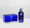 iS Clinical Active Peel System box beside a 60ml Cleansing Complex bottle with silver cap on white surface