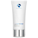 White tube of iS Clinical Cream Cleanser with silver cap and blue logo on clinical-white background