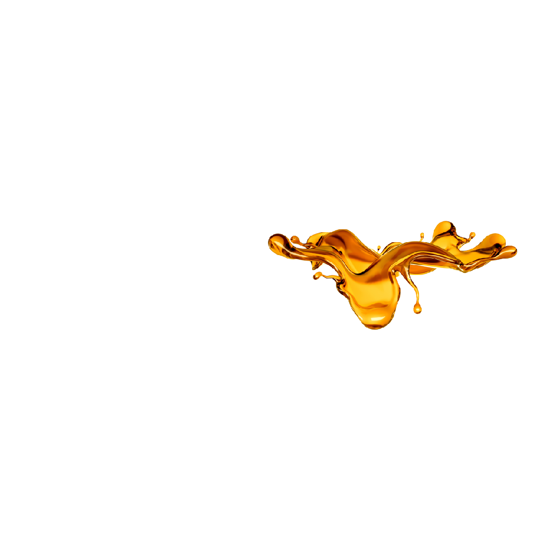 Golden amber liquid splash with smooth, glossy texture on black background