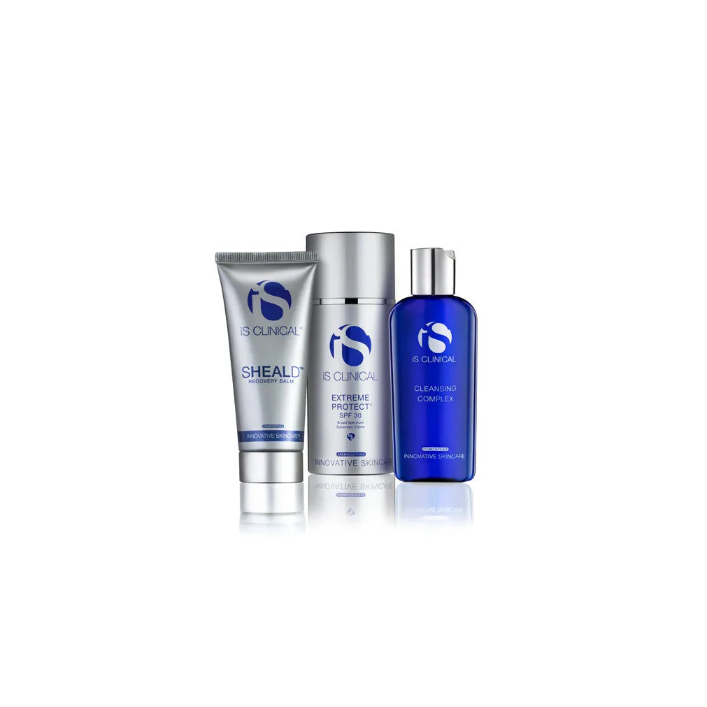 iS Clinical Pure Radiance Collection with SHEALD Recovery Balm, Extreme Protect SPF 30 and cleanser