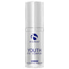 iS Clinical Youth Eye Complex in a white pump bottle with blue text on clinical-white background